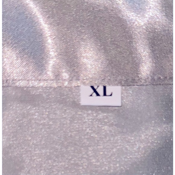 Kimono short Satin Robe Silver XL M MULTIPLE SIZES - Picture 11 of 12